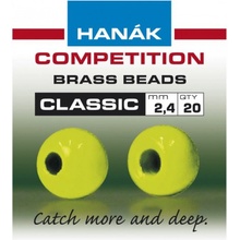 HANÁK Competition Klasické mosazné hlavičky fluo chartesuseové 2,4mm