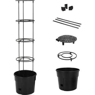 vidaXL Truhlík na pěstování rajčat antracit Ø 29,5x115 cm polypropylen