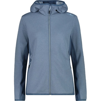 CMP Дамско поларено яке CMP Women's Striped Jacquard Jacket Fix Hood Fleece jacket - Space Melange - размер 34 (EU) (105-7198-0311)
