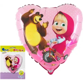 Image 1 of BP Балон от фолио - Маша и мечкокът на колело сърце