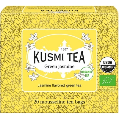 Kusmi Tea Porciovaný zelený čaj Green Jasmine Bio 20 vrecúšok