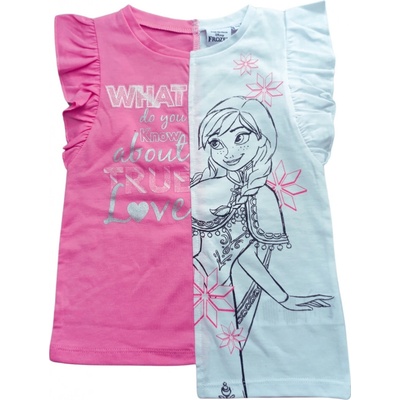Sun City tričko Frozen Anna růžovobílé – Zboží Mobilmania