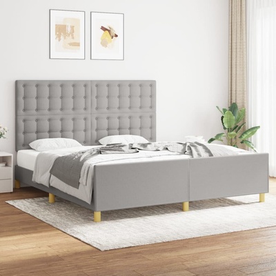 vidaXL 11461.3125397 Rám postele s čelem světle šedý textil