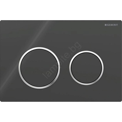 Geberit 115.085. KM. 1 - Бутон за смиване Omega20 21, 2x14, 2 cm черно/лъскав хром (GB0079)