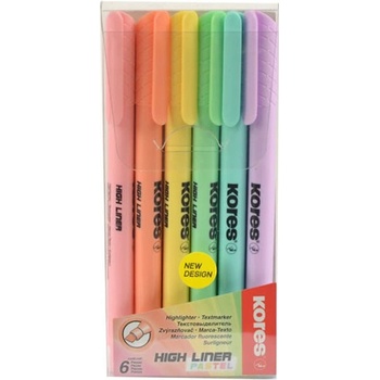 Popisovač na biele a flipchartové tabule sada 1-3 mm kužeľový KORES K-Marker 6 rôznych farieb
