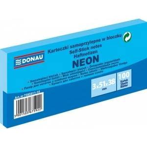 DONAU SELF-ADHESIVE BLOCK, DONAU, 38X51MM, 100K, NEON BLUE, 3PCS 7585011-10