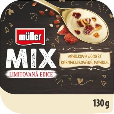 Müller MIX jogurt s vanilkovou příchutí a karamelizované mandle 130 g