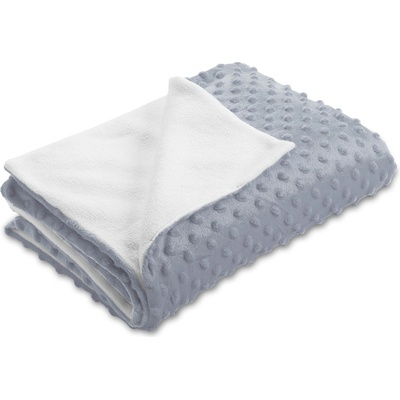 Biante Detská deka Minky bodky Polar Striebornosivá