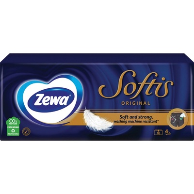 Zewa Softis Original papierové vreckovky 4-vrstvové bez vône 10 x 9 ks