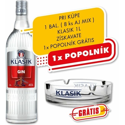 Gin Klasik 40% 1 l (čistá fľaša)