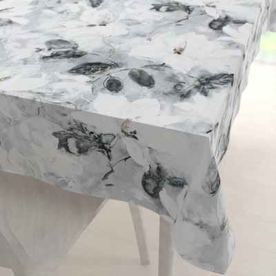 Biante Sametový ubrus Tamara TMR-006 Designové květiny na šedém 100x140 cm