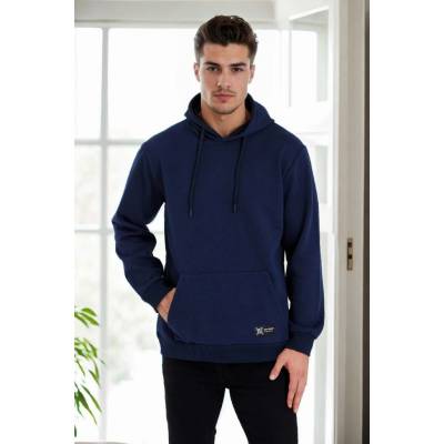 Dewberry 34605 Kangaroo Pocket Hoody Mens Sweatshirt modrá