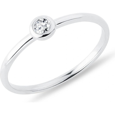 Klenota Bezel prsten s briliantem v bílém zlatě k0661012
