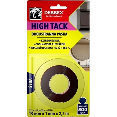 Den Braven High Tack Obojstranná páska 19 mm x 1 mm x 2,5 m