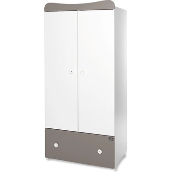 Lorelli Детски двукрилен гардероб Lorelli - Exclusive, Бял/String (10170120046)