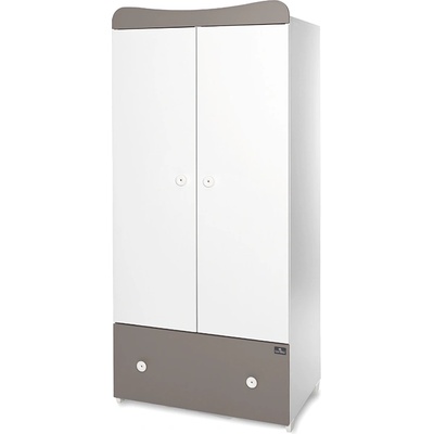 Lorelli Детски двукрилен гардероб Lorelli - Exclusive, Бял/String (10170120046)