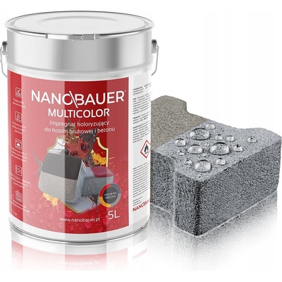Barvicí impregnace Nanobauer šedá na betonu a dlažbu 5 l