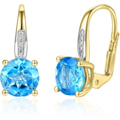 Gems Visací náušnice Anya kombinované zlato s brilianty a modrými topazy patent dámský 585-38-3-1133.2ZB0.0.00.HSI.603.08