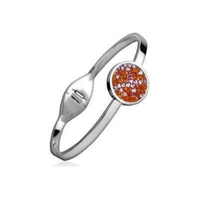 Nubis ocelový náramek s krystaly Crystals from Swarovski Tangerie Shimmer LV7001 TAN