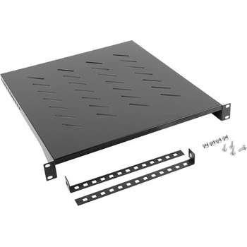 Lanberg Аксесоар, Lanberg 19"" fixed shelf 1U / 483x500mm, max load capacity up to 25kg, black (AK-1005-B)