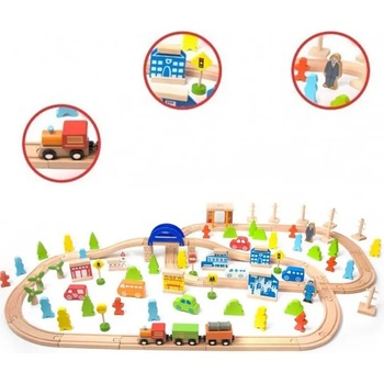 Image 1 of Classic World Дървено влакче с релси - 110 части