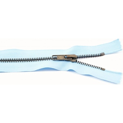 Jeansové zipsy starokovové č. 5 nedeliteľné - dĺžka 6 cm - 25 cm 14 cm hnedá