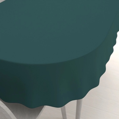 Biante Dekoračný oválny obrus Rongo RG-099 Tmavý fľaškovo zelený 50x100 cm