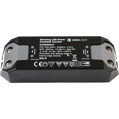 Deko-Light napájení BASIC, DIM, CC, D35009UF/9W konstantní proud 350 mA IP20 stmívatelné 11-26V DC 3,90-9,00 W 862202