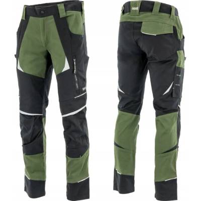 Sara Workwear Strečové kalhoty COTTONFLEX černé olivově zelené
