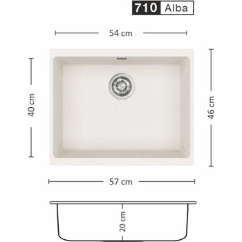 Image 1 of Eurolux COVER 570 U Композитна мивка за вграждане под плот (COVER 570 U)