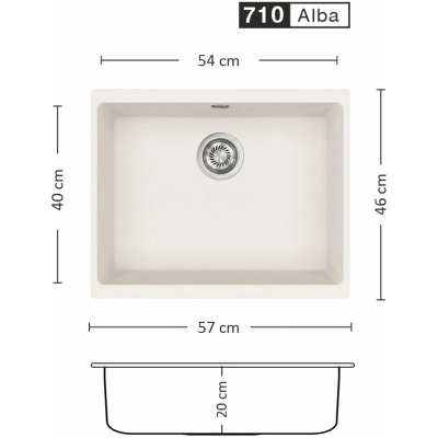 Eurolux COVER 570 U Композитна мивка за вграждане под плот (COVER 570 U)