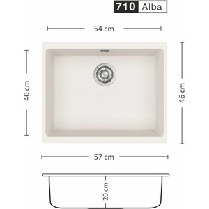 Eurolux COVER 570 U Композитна мивка за вграждане под плот (COVER 570 U) Мивка за вграждане