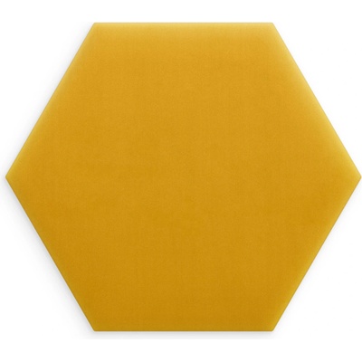 Čalouněný nástěnný panel Magic Velvet žlutý 35x40 cm hexagon