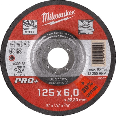 Milwaukee Brúsny kotúč na kov 125 x 6,0 mm 4932451502