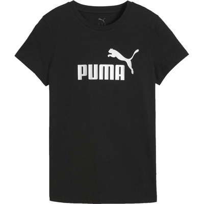 Puma Dámske tričko ESSENTIALS METALLIC NO.1 LOGO TEE čierna biela