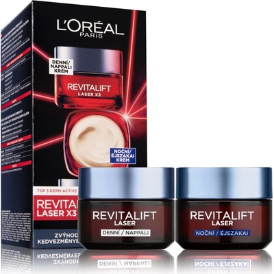 L´Oréal Paris Revitalift Laser X3 Day Cream denní pleťový krém Revitalift Laser X3 50 ml + noční pleťový krém Revitalift Laser X3 50 ml