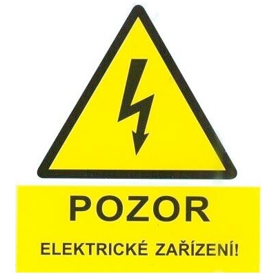Značení č.49 Pozor elektrické zařízení 6x7 cm