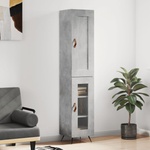 vidaXL Висок шкаф, бетонно сив, 34, 5x34x180 см, инженерно дърво (3200365)