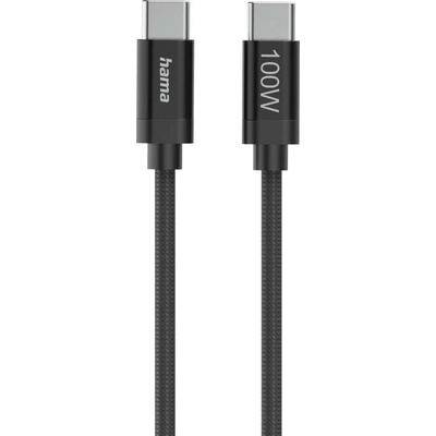 Hama Кабел Hama, от USB-C(м) към USB-C(м), 1.5m, 100W, черен (201740)