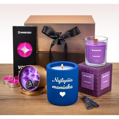 Giftboxeo pre mamičku plné sviečok levanduľa