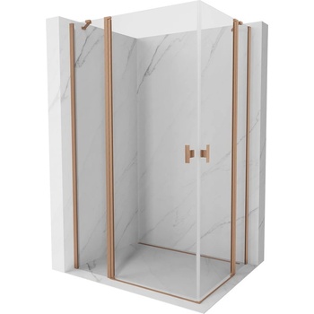 Mexen Mist Duo душ кабина, отваряща се, 80 x 70 см, прозрачна, четкана мед - 8A4-080-070-65-00 (8A4-080-070-65-00)