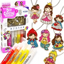 Lean Toys Prívesky na maľovanie z farebného skla Fusing Paint Princesses 6 ks