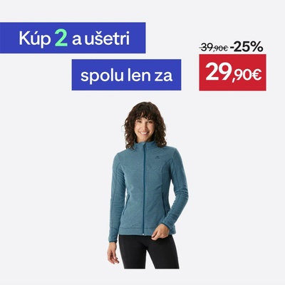 Quechua dámska fleecová mikina MH120 na horskú turistiku modro-sivá modrá