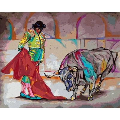 zuty Malování Podle Čísel Býk A Korida 40 x 50 Cm Plátno Rám