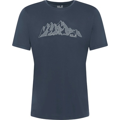 Jack Wolfskin Мъжка спортна тениска Jack Wolfskin Peak Graphic T-Shirt Sport shirt - New Mountain Midnight Sky - размер XL (216-7658-0214)