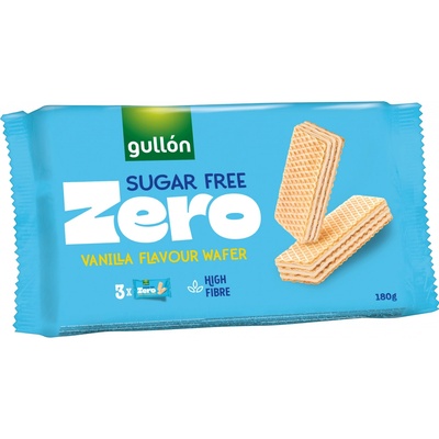 Gullón Vanilla oplatky plněné krémem s vanilkovou příchutí bez cukru 180 g