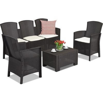 BICA Комплект ратанови мебели с диван 3-ка Lido Coffee 5 кафяв Bica (BCLIDCOF5BR)