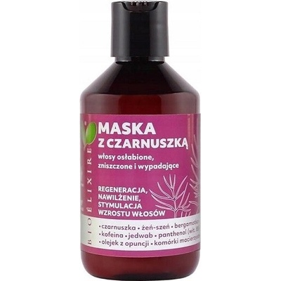Bioelixire maska s čiernou rascou pre poškodené a vypadávajúce vlasy 300 ml