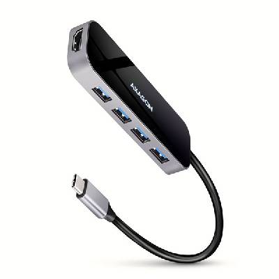 HMC-6H4A, USB 3.2 Gen 1 USB-C, 4x USB-A, HDMI 4K, PD 100W, 6-port, алуминиев, черен (HMC-6H4A)