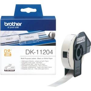 Brother Етикети Brother DK-11204, 17x54 mm, 400 бр. , мултифункционални (DK11204)
